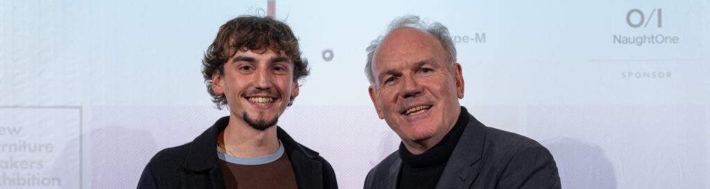 Reuben Porter, a 2025 New Furniture Makers Award winner, with Rupert Senior