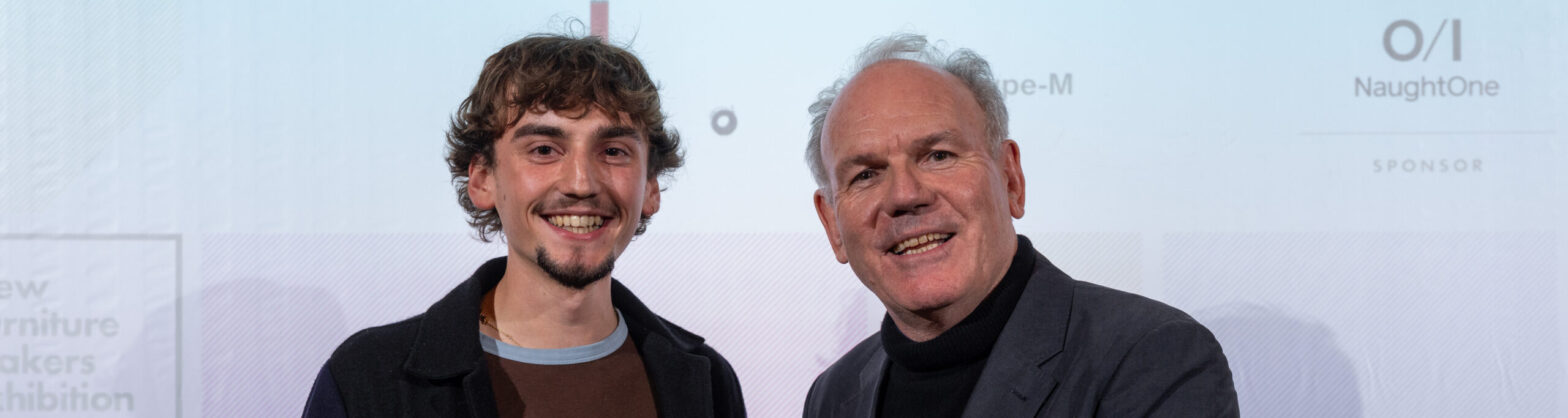 Reuben Porter, a 2025 New Furniture Makers Award winner, with Rupert Senior
